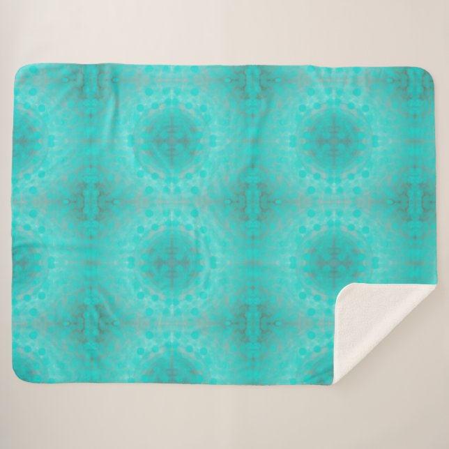 deep blue sea pattern sherpa blanket (Front (Horizontal))