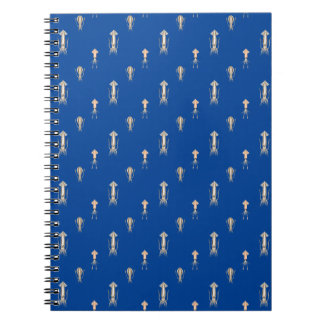 Deep Blue Sea Squid Pattern Notebook