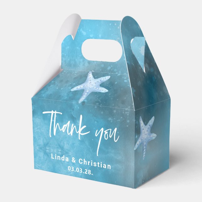 Deep Blue Sea Summer Wedding  Favour Box (Front Side)