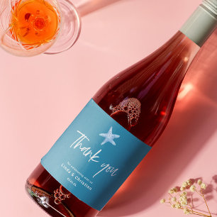 Deep Blue Sea Summer Wedding  Sparkling Wine Label
