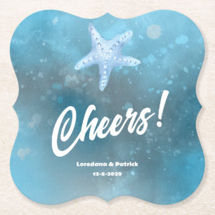 Deep Blue Sea Wedding  Paper Coaster