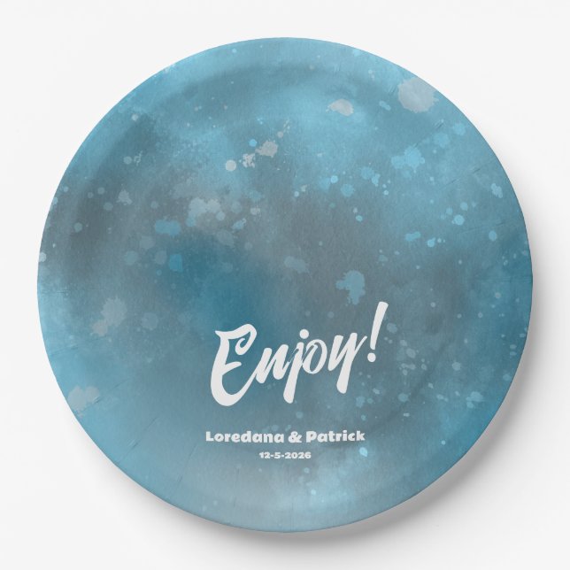 Deep Blue Sea Wedding  Paper Plate (Front)