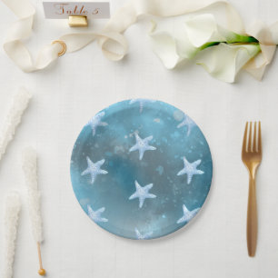 Deep Blue Sea Wedding Paper Plate