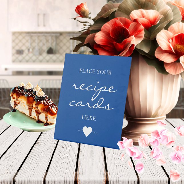Deep Blue Signature Script Recipe cards Pedestal Sign (Creator Uploaded)