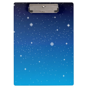 Deep Blue Starry Night Sky Clipboard