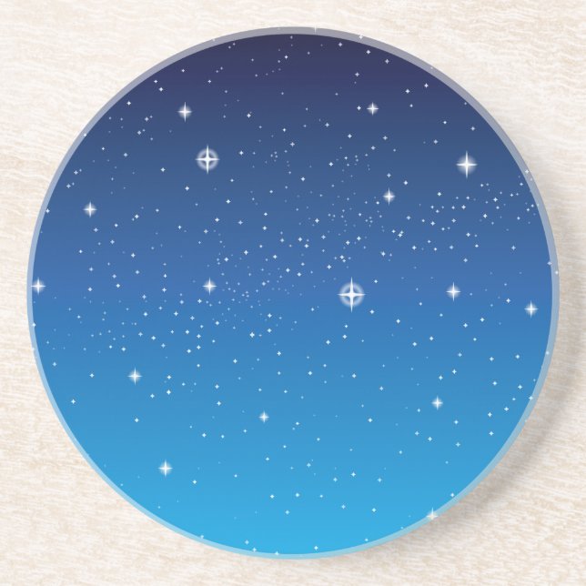 Deep Blue Starry Night Sky Coaster (Front)