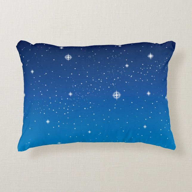 Deep Blue Starry Night Sky Decorative Cushion (Front)