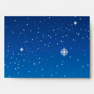 Deep Blue Starry Night Sky Envelope
