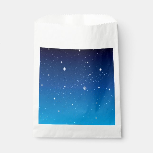 Deep Blue Starry Night Sky Favour Bags (Front)