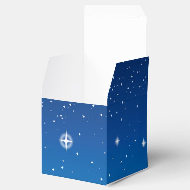 Deep Blue Starry Night Sky Favour Box (Opened)