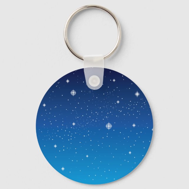 Deep Blue Starry Night Sky Key Ring (Front)