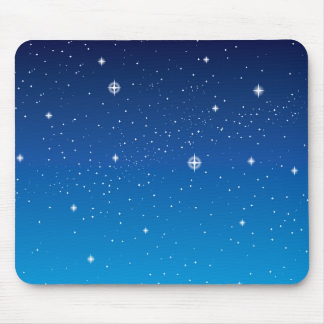 Deep Blue Starry Night Sky Mouse Pad (Front)