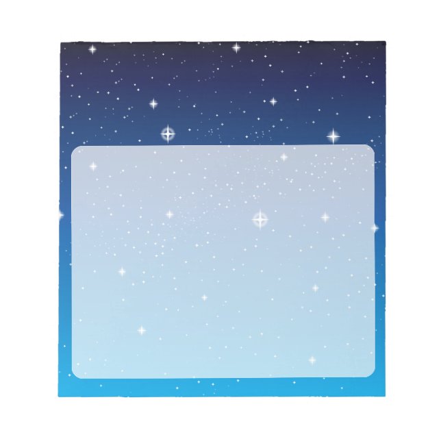 Deep Blue Starry Night Sky Notepad (Front)