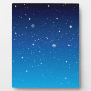 Deep Blue Starry Night Sky Plaque