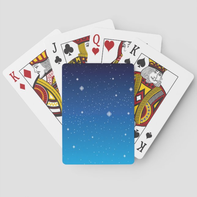 Deep Blue Starry Night Sky Playing Cards (Back)