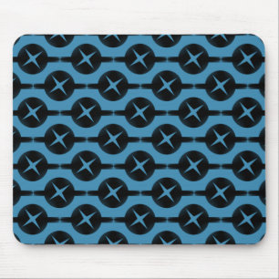 Deep Blue Uncommon Circles Mousepad