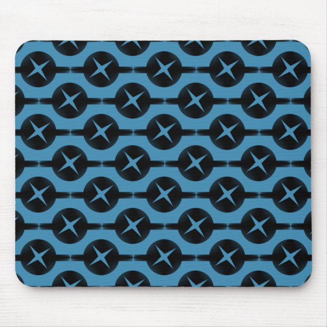 Deep Blue Uncommon Circles Mousepad (Front)