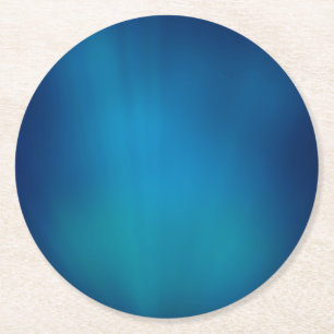 Deep Blue Underwater Glow Round Paper Coaster
