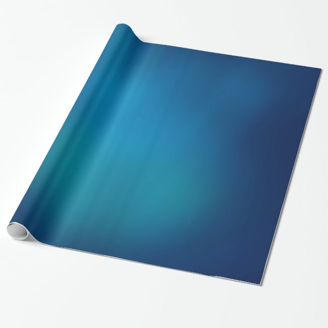 Deep Blue Underwater Glow Wrapping Paper (Unrolled)