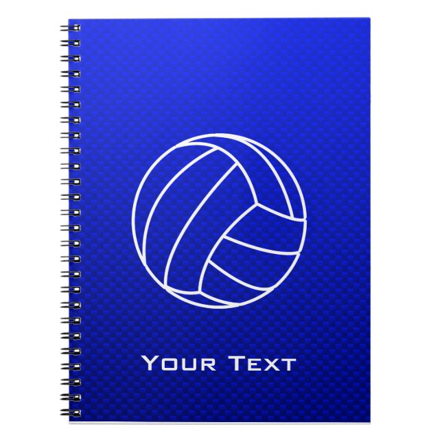 Deep Blue Volleyball Spiral Notebook (Front)