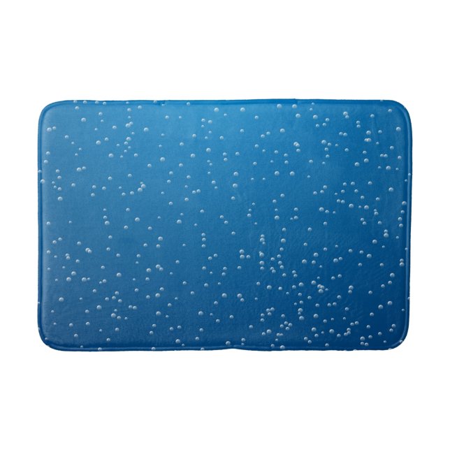 Deep Blue Water and Tiny Bubbles Bath Mat (Front)