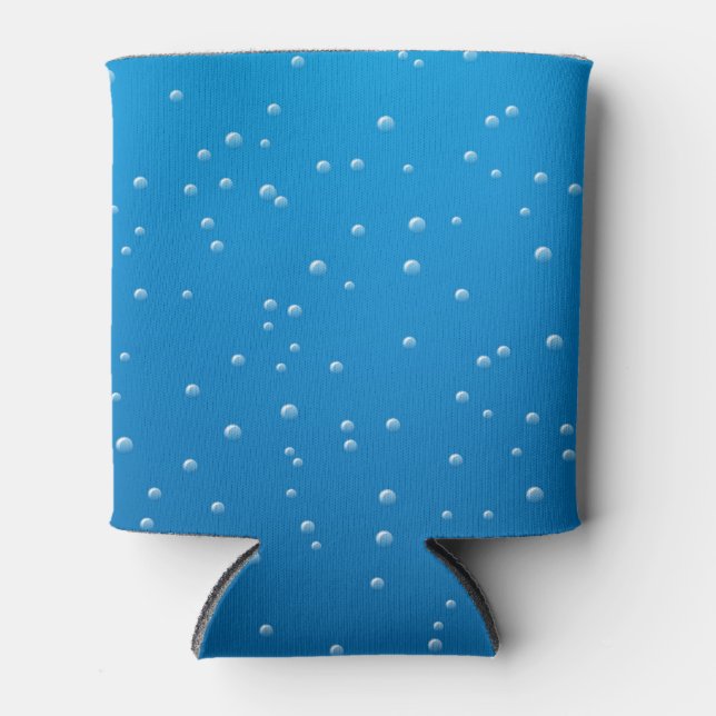 Deep Blue Water and Tiny Bubbles Can Cooler (Front)