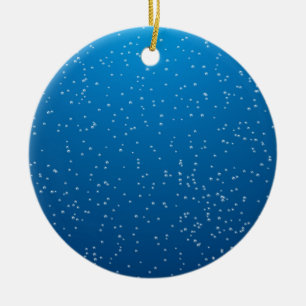 Deep Blue Water and TIny Bubbles Ceramic Tree Decoration