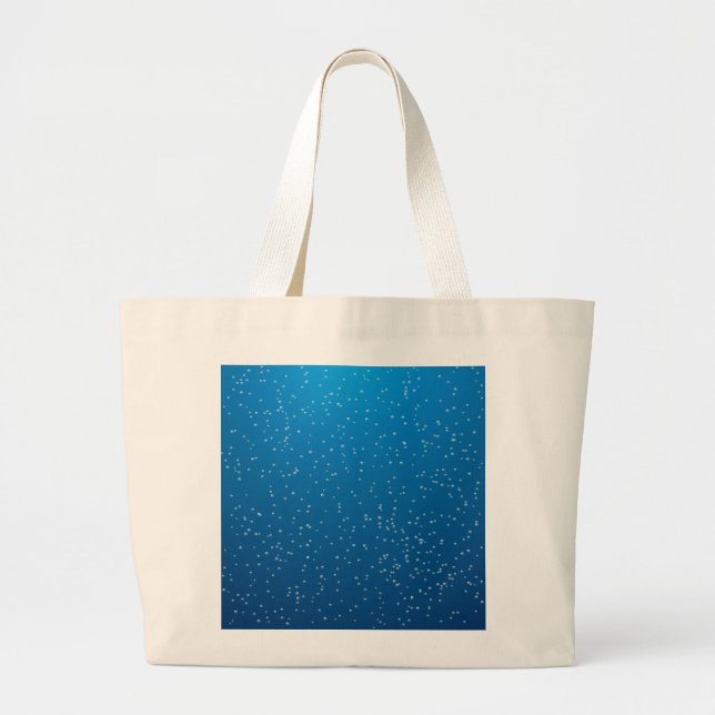 Deep Blue Water and TIny Bubbles Large Tote Bag (Front)