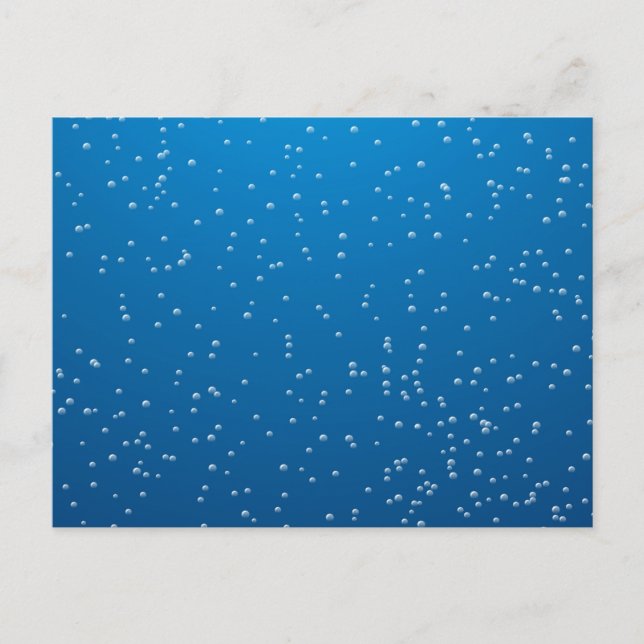 Deep Blue Water and TIny Bubbles Postcard (Front)