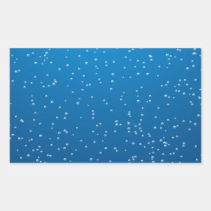 Deep Blue Water and TIny Bubbles Rectangular Sticker