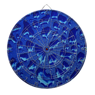 Deep Blue Water Droplets Dartboard