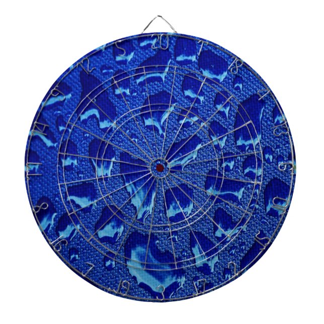 Deep Blue Water Droplets Dartboard (Front)