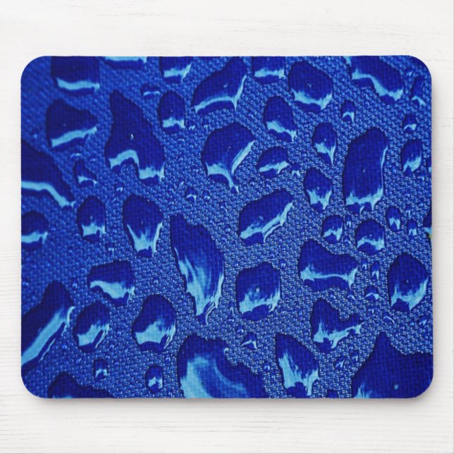 Deep Blue Water Droplets Mouse Pad (Front)
