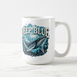 DEEP BLUE Whale Ocean Adventure Coffee Mug