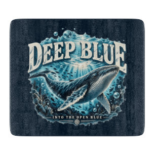 DEEP BLUE Whale Ocean Adventure Cutting Board