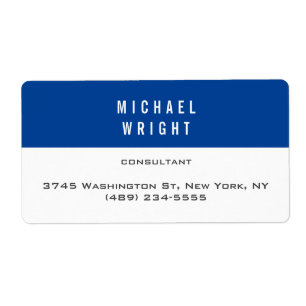 Deep Blue White Modern Plain Simple Minimalist