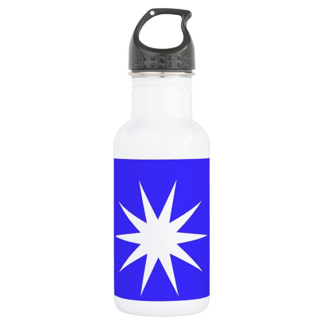 Deep Blue White Star 532 Ml Water Bottle (Front)