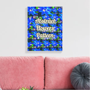 Deep Bluish Flowers Pattern Canvas Print