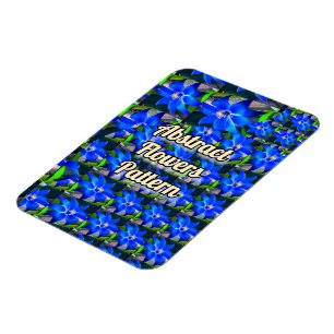 Deep Bluish Flowers Pattern Magnet