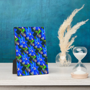 Deep Bluish Flowers Pattern Plaque
