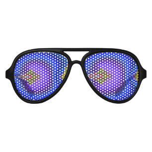 Deep Bluish Flowing Diamond Fractal Aviator Sunglasses