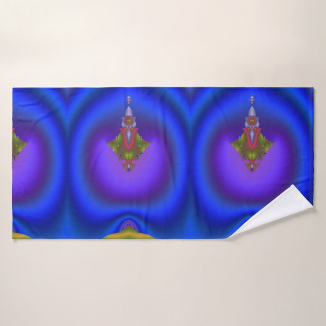 Deep Bluish Fractal Bath Towel (Bath Towel)
