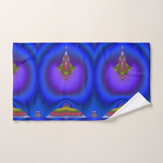 Deep Bluish Fractal Hand Towel (Hand Towel)