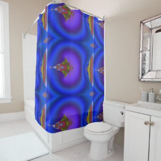 Deep Bluish Fractal Shower Curtain