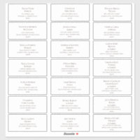 Deep Brown Font Wedding Guest Address Labels