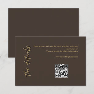 Deep Brown & Gold Wedding Enclosure Card