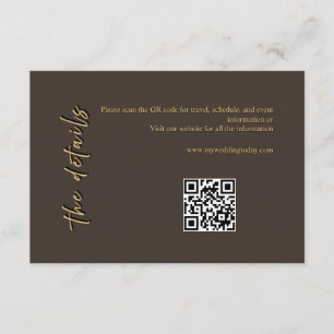 Deep Brown & Gold Wedding Enclosure Card