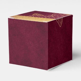 Deep Burgundy and Gold Favour Box