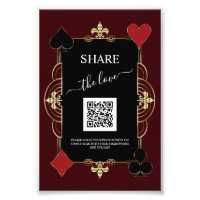 Deep Burgundy Casino Share Photo QR Code Wedding
