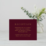 Deep Burgundy Classic Foil Wedding Enclosure Card<br><div class="desc">Classic style foil wedding enclosure card featuring a simple yet elegant design in a deep burgundy color that is perfect for a fall wedding or a winter / Christmas wedding.</div>